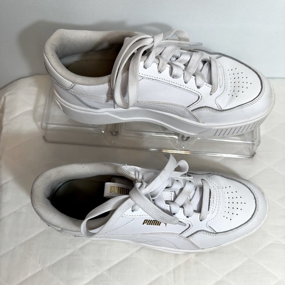 Puma Karmen Rebelle Womens Size 8.5 Casual Platform Sneakers Shoes White Logo - Picture 15 of 16